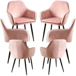 Presentes Miguel Pack 6 Cadeiras Chic Black - Rosa