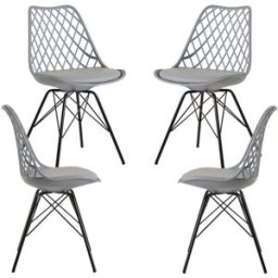 Presentes Miguel Pack 4 Cadeiras Iron Mima - Cinza claro