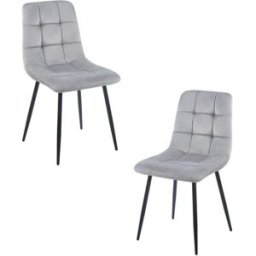 Presentes Miguel Pack 2 Cadeiras Stuhl Veludo - Cinza claro