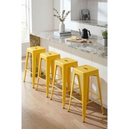 Presentes Miguel Pack 4 Bancos Torix Altos 76 cm - Quartzo Amarelo