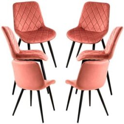 Presentes Miguel Pack 6 Cadeiras Min Veludo - Rosa