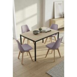 Presentes Miguel Mesa Black Retangular Dino 120x60 cm - Madeira Natural