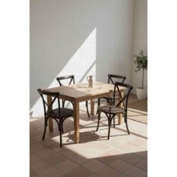 Presentes Miguel Pack de 4 Cadeiras Altea Em Polipropileno Com Efeito Madeira - Roble escuro