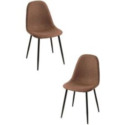 Presentes Miguel Pack 2 Cadeiras Balck Teok Tecido - Marrom