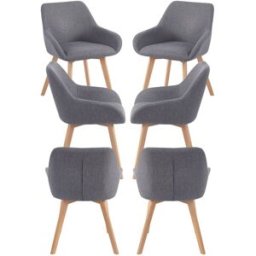 Presentes Miguel Pack 6 Cadeiras Venly Tecido - Cinza escuro