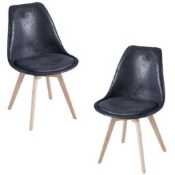 Presentes Miguel Pack 2 Cadeiras Synk Vintage - Preto