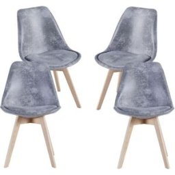 Presentes Miguel Pack 4 Cadeiras Synk Vintage - Cinza claro