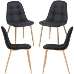 Presentes Miguel Pack 4 Cadeiras Plazi - Preto