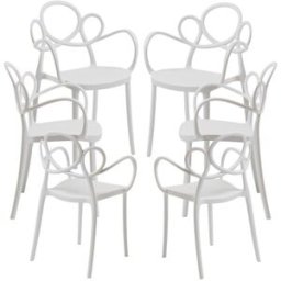Presentes Miguel Pack 6 Cadeiras Sky com Braços - Branco