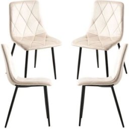 Presentes Miguel Pack 4 Cadeiras Lyke Veludo - Beige