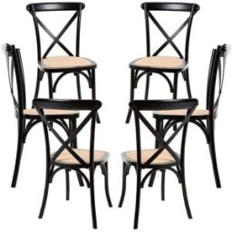 Presentes Miguel Pack 6 Cadeiras Altea Madeira - Preto