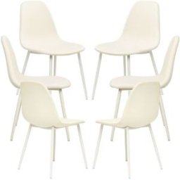 Presentes Miguel Pack 6 Cadeiras White Teok Tecido - Branco