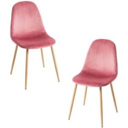Presentes Miguel Pack 2 Cadeiras Teok Veludo - Rosa