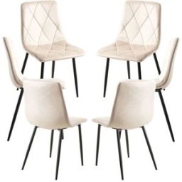 Presentes Miguel Pack 6 Cadeiras Lyke Veludo - Beige