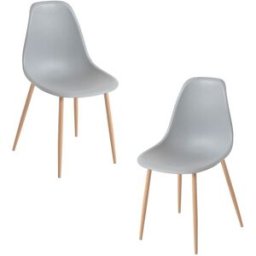 Presentes Miguel Pack 2 Cadeiras Mykle - Cinza claro
