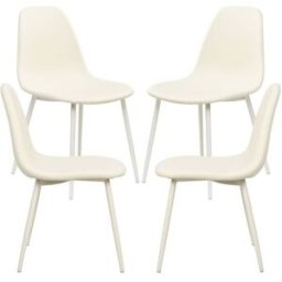 Presentes Miguel Pack 4 Cadeiras White Teok Tecido - Branco