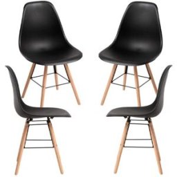 Presentes Miguel Pack 4 Cadeiras Moli - Preto