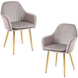 Presentes Miguel Pack 2 Cadeiras Chic Golden - Cinza claro