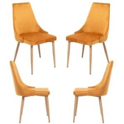 Presentes Miguel Pack 4 Cadeiras Stoik Wood - Mostarda