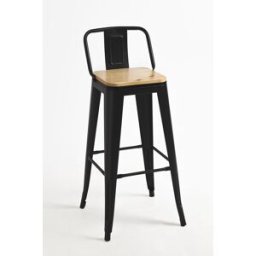 Presentes Miguel Pack 6 Bancos Torix Encosto Madeira Natural 95 cm - Preto mate