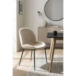 Presentes Miguel Cadeira Bille Black Veludo - Beige