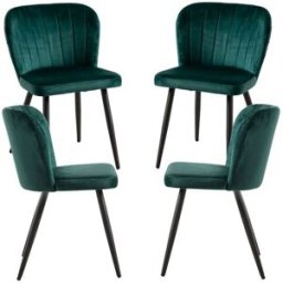 Presentes Miguel Pack 4 Cadeiras Luk Veludo - Verde