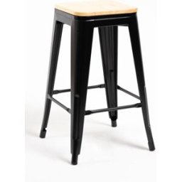 Presentes Miguel Pack 2 Bancos Torix Baixos Madeira Natural 67 cm - Preto
