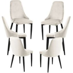 Presentes Miguel Pack 6 Cadeiras Kan Veludo - Beige