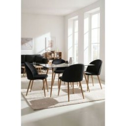 Presentes Miguel Pack 4 Cadeiras Vint Veludo - Preto