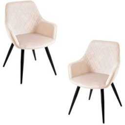 Presentes Miguel Pack 2 Cadeiras Kres Veludo - Beige