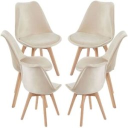 Presentes Miguel Pack 6 Cadeiras Synk Veludo - Beige