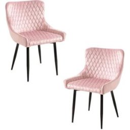 Presentes Miguel Pack 2 Cadeiras Sanda Veludo - Rosa