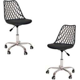 Presentes Miguel Pack 2 Cadeiras Mima Office - Preto