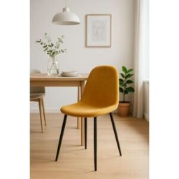 Presentes Miguel Cadeira Teok Black Veludo - Amarelo