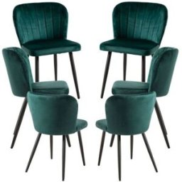 Presentes Miguel Pack 6 Cadeiras Luk Veludo - Verde