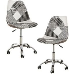 Presentes Miguel Pack 2 Cadeiras Neo Patchwork - Patchwork branco e preto