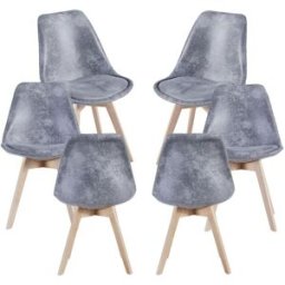 Presentes Miguel Pack 6 Cadeiras Synk Vintage - Cinza claro