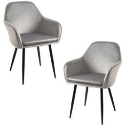 Presentes Miguel Pack 2 Cadeiras Chic Black - Cinza claro