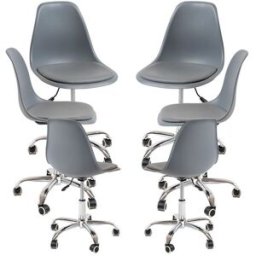 Presentes Miguel Pack 6 Cadeiras Dami Office - Cinza escuro