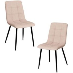 Presentes Miguel Pack 2 Cadeiras Stuhl Couro Sintético - Beige