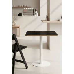 Presentes Miguel Mesa Firro Quadrada 70cm Branca - Preto