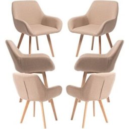 Presentes Miguel Pack 6 Cadeiras Venly Tecido - Beige