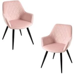 Presentes Miguel Pack 2 Cadeiras Kres Veludo - Rosa