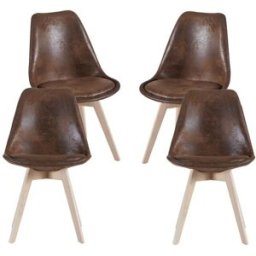 Presentes Miguel Pack 4 Cadeiras Synk Vintage - Marrom