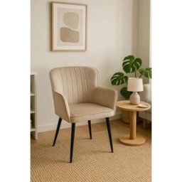 Presentes Miguel Cadeira Dalye Veludo - Beige