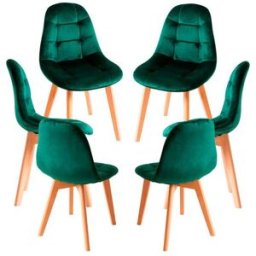 Presentes Miguel Pack 6 Cadeiras Kelen Veludo - Verde