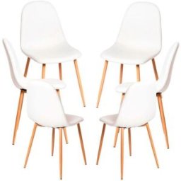 Presentes Miguel Pack 6 Cadeiras Teok Couro Sintético - Branco