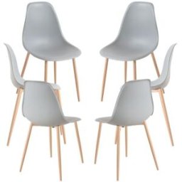 Presentes Miguel Pack 6 Cadeiras Mykle - Cinza claro
