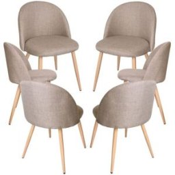 Presentes Miguel Pack 6 Cadeiras Vint Tecido - Beige