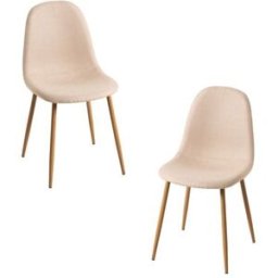 Presentes Miguel Pack 2 Cadeiras Teok Tecido - Beige